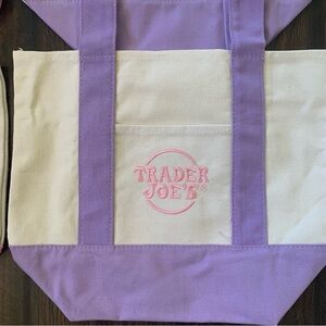 NWT Trader Joe’s Mini Canvas Tote Bag Lavender